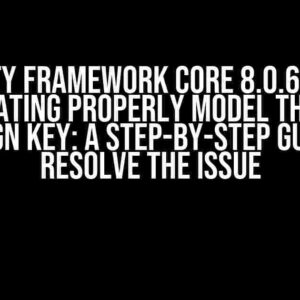 Entity Framework Core 8.0.6 Isn’t Generating Properly Model Through Foreign Key: A Step-by-Step Guide to Resolve the Issue