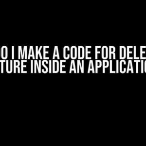 How do I make a code for deleting a picture inside an application?